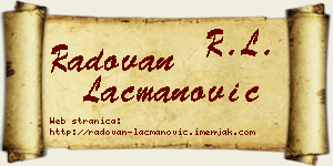 Radovan Lacmanović vizit kartica